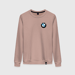 Свитшот хлопковый женский BMW, цвет: пыльно-розовый