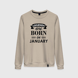 Женский свитшот Legends are born in january