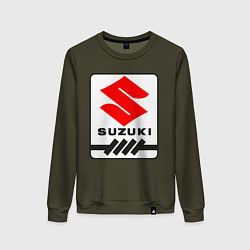 Свитшот хлопковый женский Suzuki, цвет: хаки