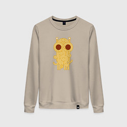 Свитшот хлопковый женский The flying spaghetti monster, цвет: миндальный