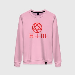 Свитшот хлопковый женский HIM LOGO RED, цвет: светло-розовый