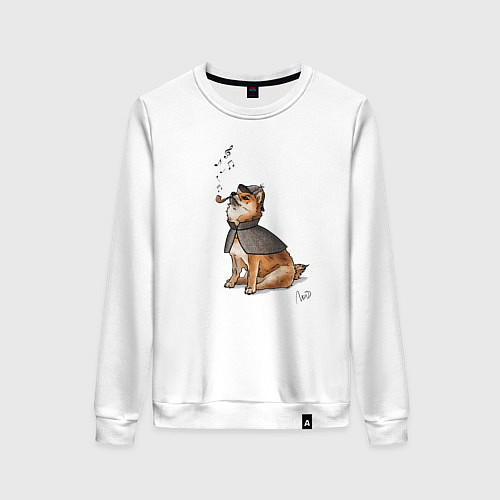 Женский свитшот Шерлокс холмс собака / Белый – фото 1