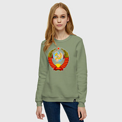 Свитшот хлопковый женский СССР, цвет: авокадо — фото 2