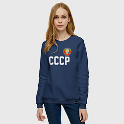 Свитшот хлопковый женский СССР, цвет: тёмно-синий — фото 2