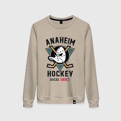 Свитшот хлопковый женский ANAHEIM DUCKS, цвет: миндальный