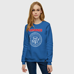 Свитшот хлопковый женский RAMONES, цвет: синий — фото 2