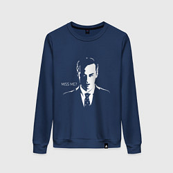 Свитшот хлопковый женский Moriarty: Miss me?, цвет: тёмно-синий