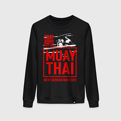 Свитшот хлопковый женский MUAY THAI, цвет: черный