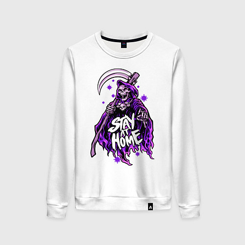 Женский свитшот Stay Home / Белый – фото 1