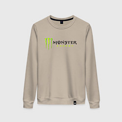 Свитшот хлопковый женский MONSTER ENERGY, цвет: миндальный