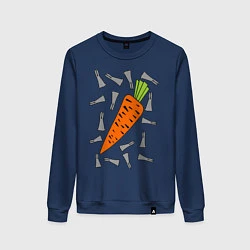 Свитшот хлопковый женский Морковка кролика, цвет: тёмно-синий