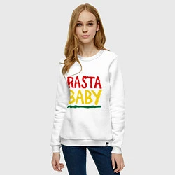 Свитшот хлопковый женский Rasta baby, цвет: белый — фото 2