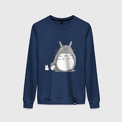 Свитшот хлопковый женский Тоторо, цвет: тёмно-синий