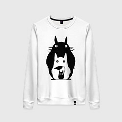 Свитшот хлопковый женский Тоторо, цвет: белый