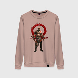 Свитшот хлопковый женский GOD OF WAR, цвет: пыльно-розовый