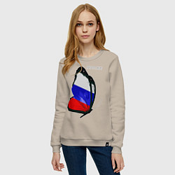 Свитшот хлопковый женский Россия, цвет: миндальный — фото 2
