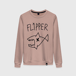 Свитшот хлопковый женский Nirvana Flipper, цвет: пыльно-розовый
