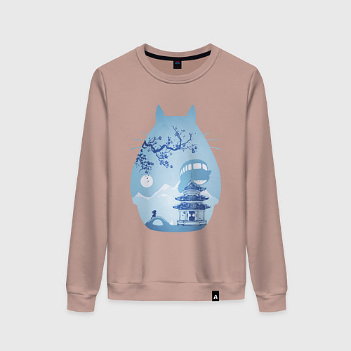 Женский свитшот Тоторо Миядзаки / Пыльно-розовый – фото 1