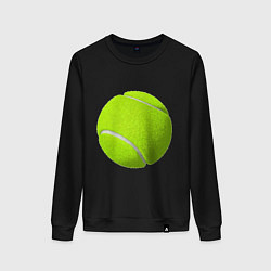 Свитшот хлопковый женский Теннис, цвет: черный