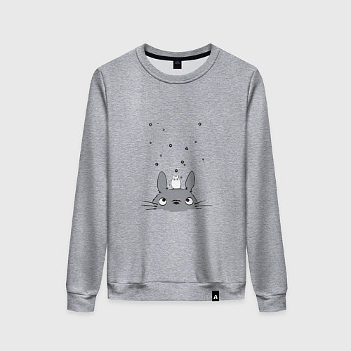 Женский свитшот Любопытный Тоторо и Сажа / Меланж – фото 1