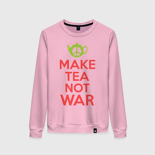 Женский свитшот Make tea not war / Светло-розовый – фото 1