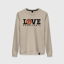 Свитшот хлопковый женский Love Basketball, цвет: миндальный