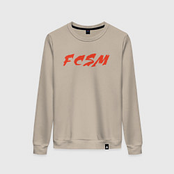 Свитшот хлопковый женский FCSM, цвет: миндальный