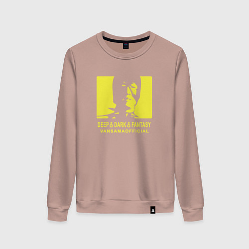 Женский свитшот VANSAMA OFFICIAL Yellow / Пыльно-розовый – фото 1