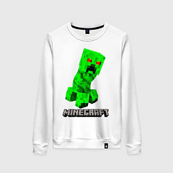 Свитшот хлопковый женский MINECRAFT CREEPER, цвет: белый