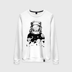 Свитшот хлопковый женский Космонавт, цвет: белый