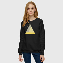 Свитшот хлопковый женский Градиентный треугольник 5, цвет: черный — фото 2