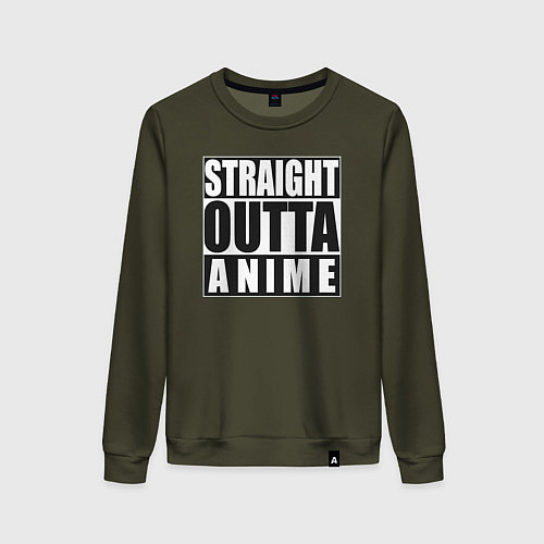 Женский свитшот Straight Outta Anime / Хаки – фото 1