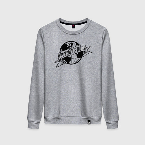 Женский свитшот The World Is Yours / Меланж – фото 1