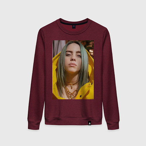 Женский свитшот Билли Айлиш Billie Eilish / Меланж-бордовый – фото 1