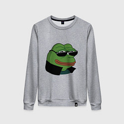 Свитшот хлопковый женский Pepe в очках EZ, цвет: меланж