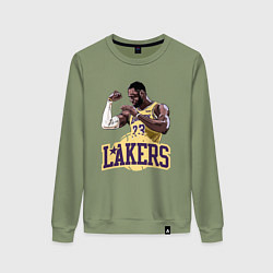 Свитшот хлопковый женский LeBron - Lakers, цвет: авокадо