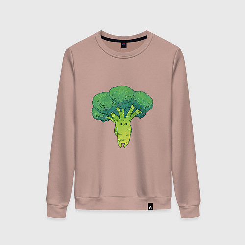 Женский свитшот Симпатичный брокколи / Пыльно-розовый – фото 1