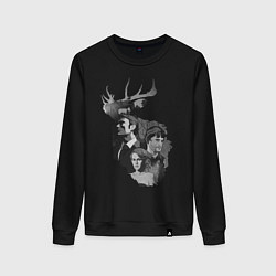Свитшот хлопковый женский Hannibal, цвет: черный