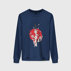 Женский свитшот Катана на фоне сакуры Z