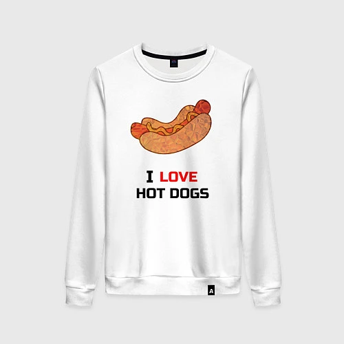 Женский свитшот Love HOT DOGS / Белый – фото 1
