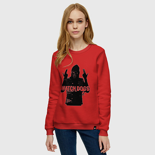 Женский свитшот Watch dogs 2 Z / Красный – фото 3