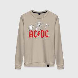 Свитшот хлопковый женский ACDC, цвет: миндальный