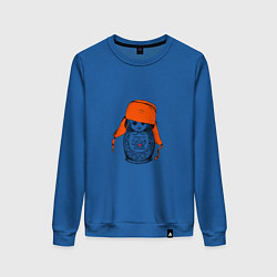 Свитшот хлопковый женский Родина Россия, цвет: синий