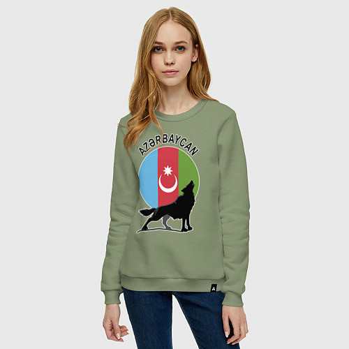 Женский свитшот Азербайджан / Авокадо – фото 3