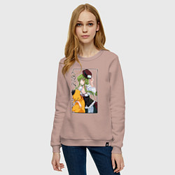 Свитшот хлопковый женский C C Код Гиас, цвет: пыльно-розовый — фото 2