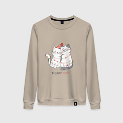 Свитшот хлопковый женский Merry Cat, цвет: миндальный