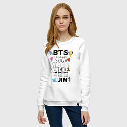 Свитшот хлопковый женский BTS BT21, цвет: белый — фото 2