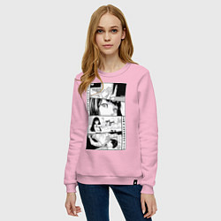 Свитшот хлопковый женский Карате, цвет: светло-розовый — фото 2