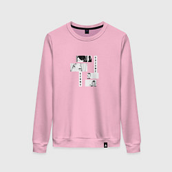 Свитшот хлопковый женский Haikyuu!! Kozume Kenma, цвет: светло-розовый