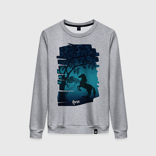 Женский свитшот Конь / Меланж – фото 1